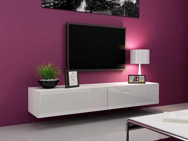 Moderní bílý tv stolek VIGO 180