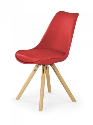 Jídelní židle červená moderní plastová K201