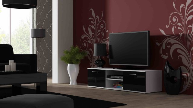 Malý tv stolek bílo černý SOHO 140