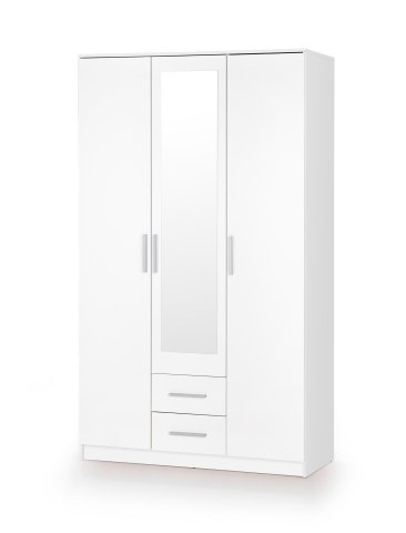 Velká bílá šatní skříň se zrcadlem LIMA S-3