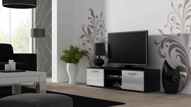 Malý tv stolek černo bílý SOHO 140