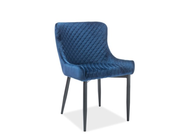 Jídelní židle modrá nohy černé COLIN