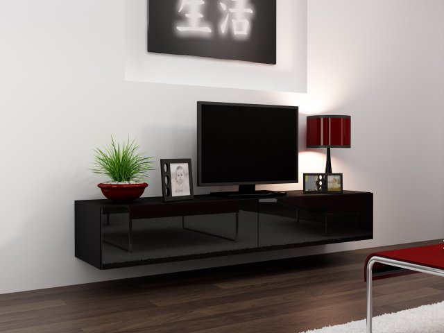 Moderní černý tv stolek VIGO 180