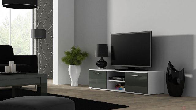 Malý tv stolek bílo šedý SOHO 140