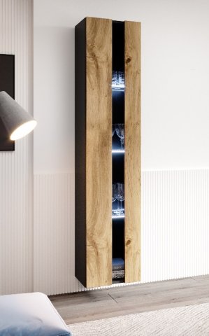 Černá dub wotan vitrína do obýváku luxusní VIGO NEW 180
