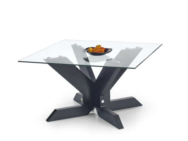Konferenční stolek se sklem čtvercový AISHA - černá