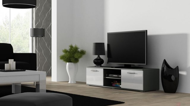 Malý tv stolek šedo bílý SOHO 140