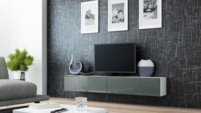 Moderní bílo šedý tv stolek VIGO 180