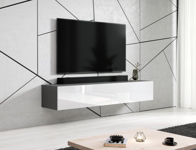 Moderní šedo bílý tv stolek VIGO 180