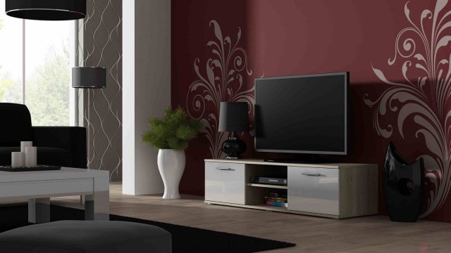Malý tv stolek dub sonoma bílý SOHO 140
