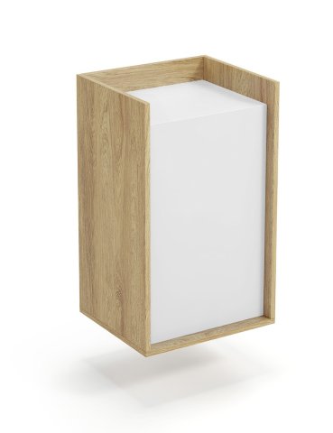 Vysoká skříňka hikora bílá modulová design MOBIUS 1D