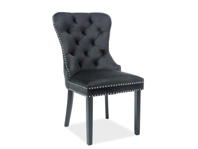 Jídelní židle černá August Velvet