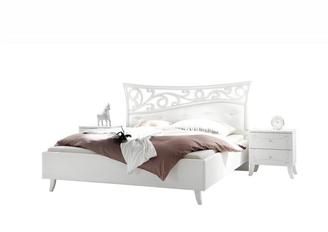 Manželská postel 180x200 bílá ekokůže SOLER