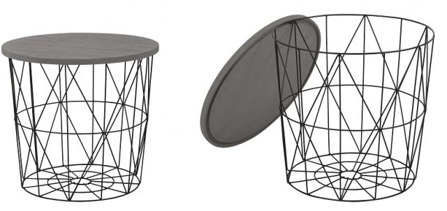 Konferenční stolek moderní retro levný šedá černá MARIFFA