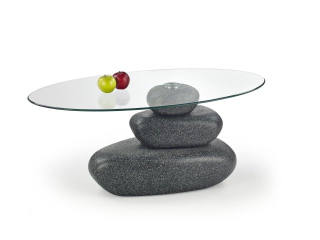 Designový konferenční stolek se sklem  šedá FLAVIA