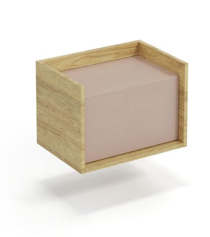 Malá skříňka nízká hikora růžová modulová MOBIUS 1D