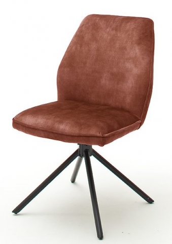 Kuchyňská židle s područkama hnědočervená otočná OTTAWA 2