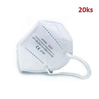 Respirátor FFP2 ultratenký max. prodyšný 4-vrstvy CE - 20 ks
