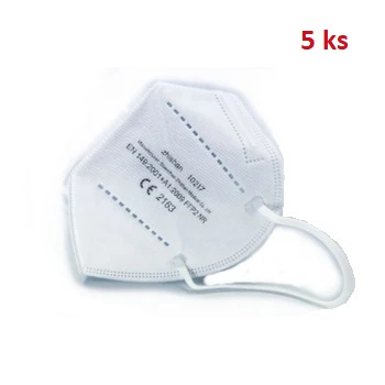 Respirátor FFP2 ultratenký max. prodyšný 4-vrstvy CE - 5 ks