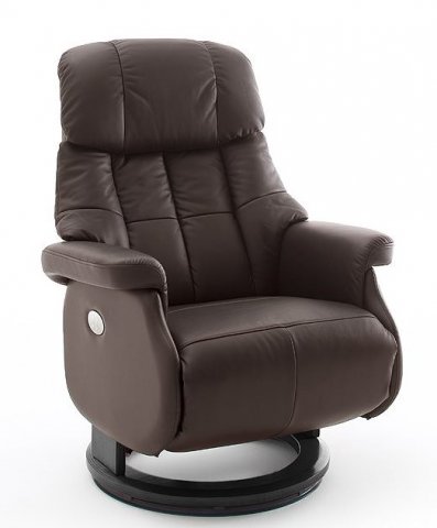 Hnědé relaxační křeslo elektrické CALGARY COMFORT XL