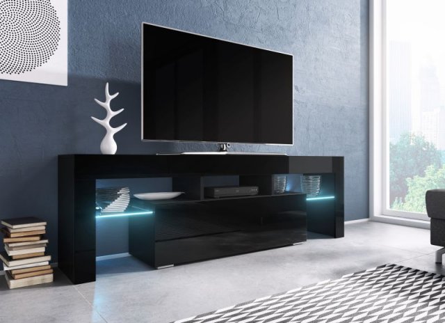 Malý tv stolek černý TORO 138 cm