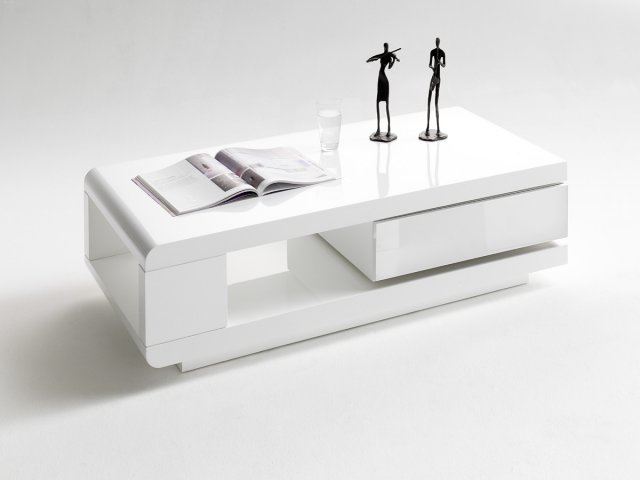 Konferenční stolek s úložným prostorem IDA - bílá