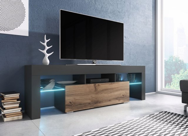 Malý tv stolek antracyt dub wotan TORO 138 cm