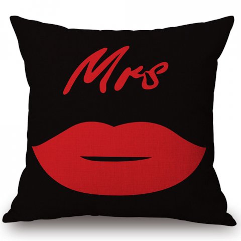 Povlak na polštář 45 x 45 cm - MrS. Red Lips Black