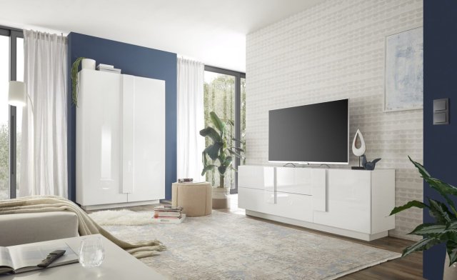 Moderní obývací pokoj bílá lesk JUPITER