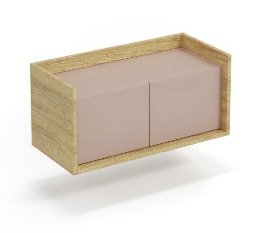 Velká skříňka nízká hikora růžová modulová MOBIUS 2D