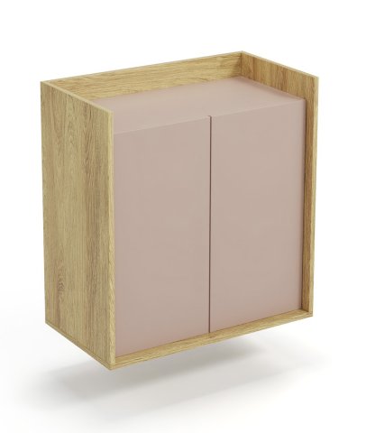 Modulová policová skříňka hikora růžová MOBIUS 2D