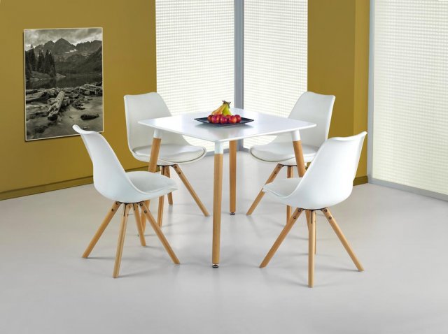 Malý jídelní stůl bílý moderní SOCRATES - čtverec