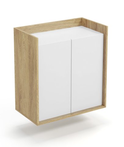 Modulová policová skříňka hikora bílá MOBIUS 2D