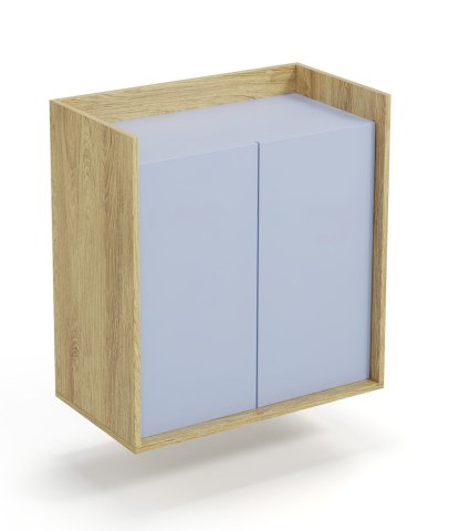 Modulová policová skříňka hikora modrá MOBIUS 2D