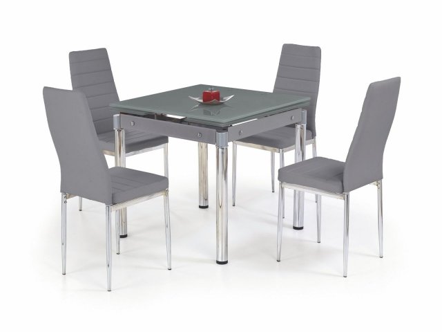 Jídelní stůl rozkládací šedý skleněný KENT