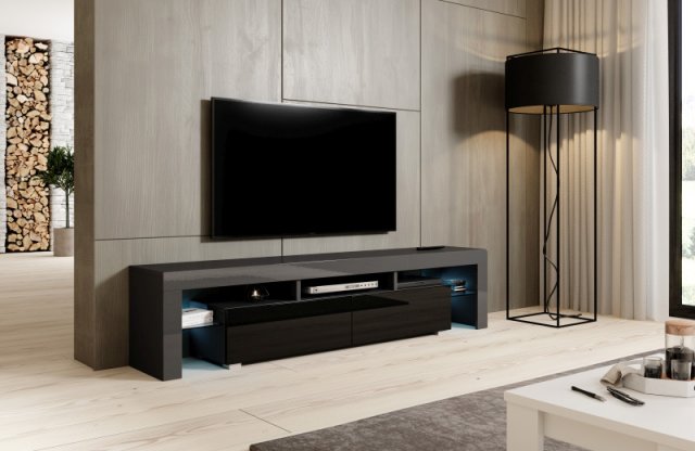 Velký stolek pod tv šedo černý TORO 200