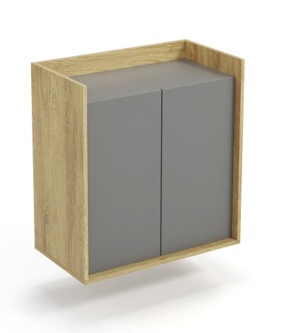 Modulová policová skříňka hikora šedá MOBIUS 2D