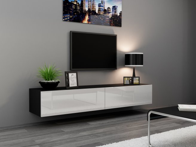 Moderní černo bílý tv stolek VIGO 180