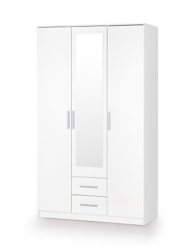 Velká bílá šatní skříň se zrcadlem LIMA S-3