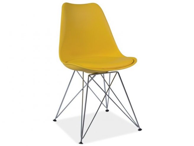 Jídelní židle žlutá plastová moderní TIM