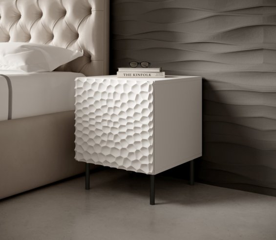 Set nočních stolků bílých design HOLE