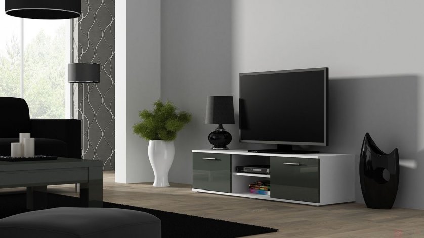 Malý tv stolek bílo šedý SOHO 140