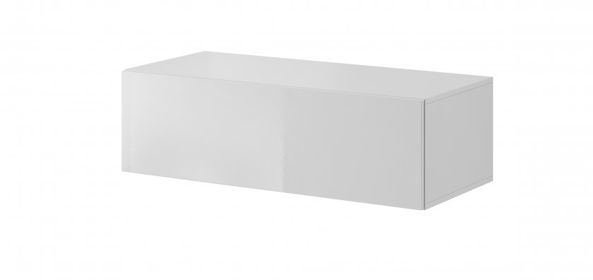 Moderní bílá závěsná skříňka pod tv VIGO SLANT 100