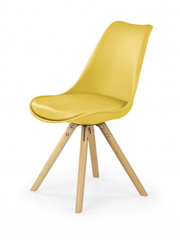 Jídelní židle žlutá moderní plastová K201