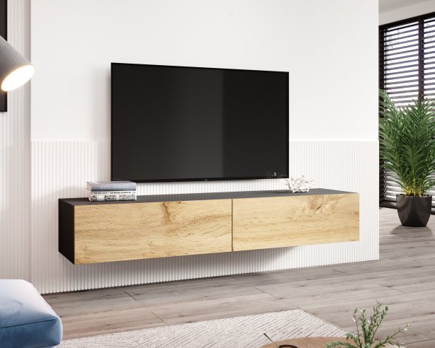 Moderní černý dub wotan tv stolek VIGO 180