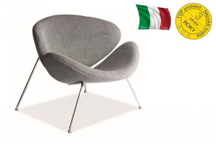 Moderní křeslo designové MAJOR - šedé