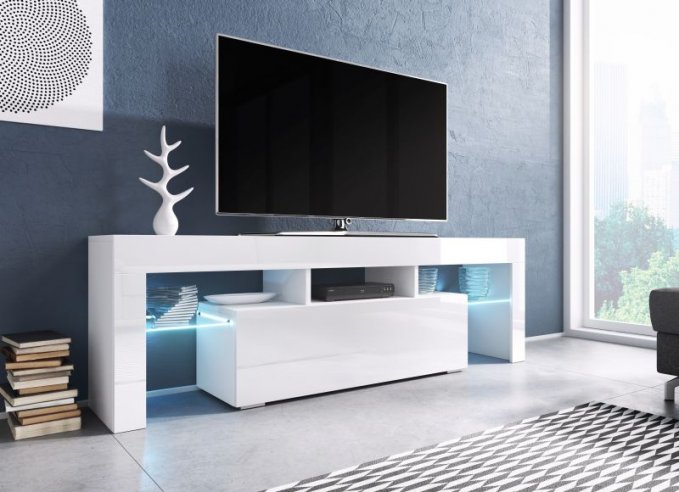 Malý tv stolek bílý TORO 138 cm