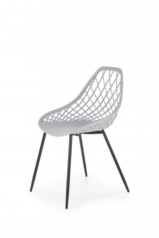 Jídelní židle designová plastová světle šedá K330