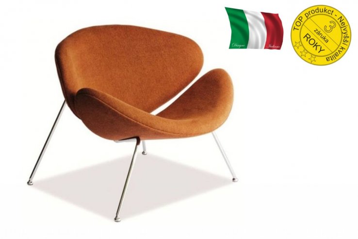 Moderní křeslo designové MAJOR - oranžové