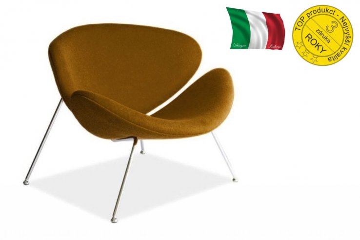 Moderní křeslo designové MAJOR - tmavě okrové